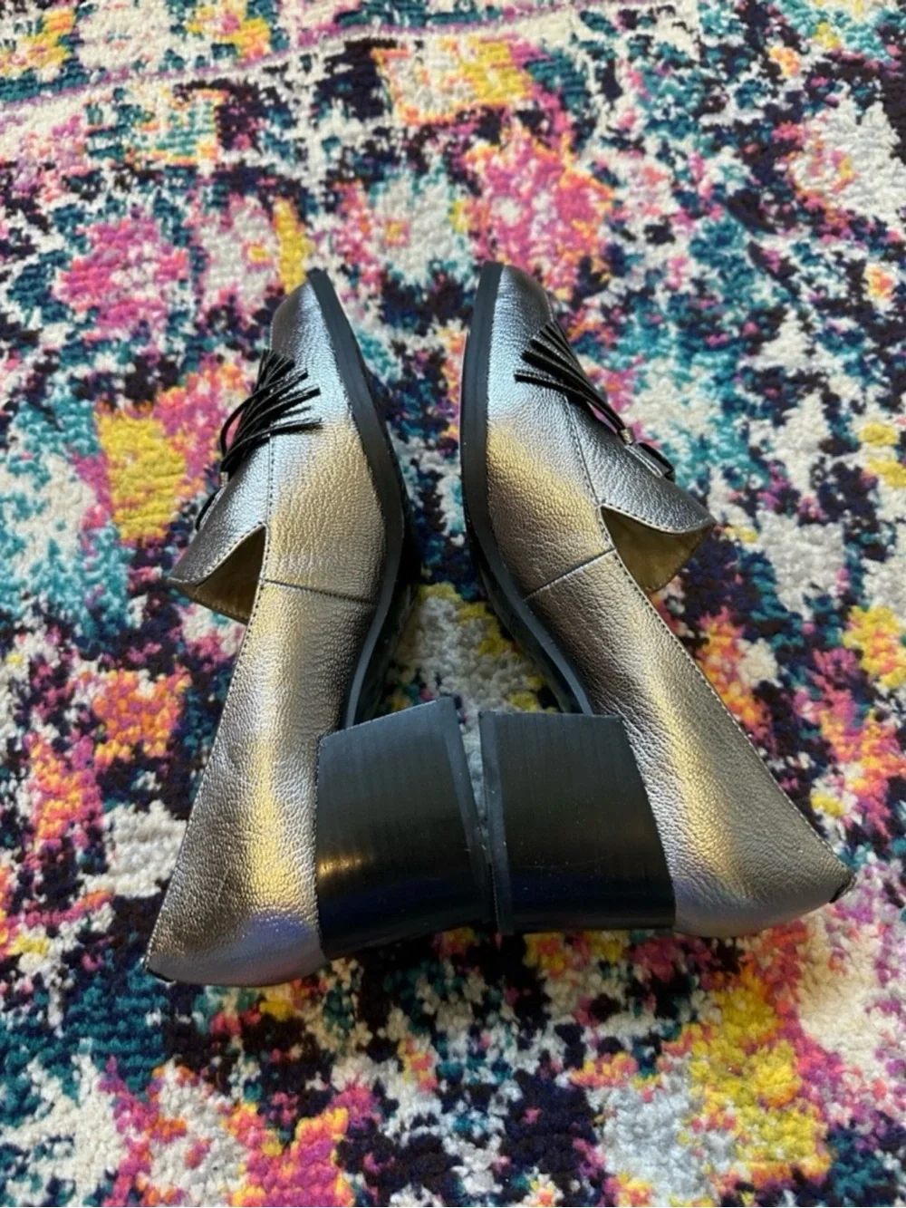 Marc Fisher Phylicia Vegan Pebble Leather Tassel Heeled Loafer New Womens 7